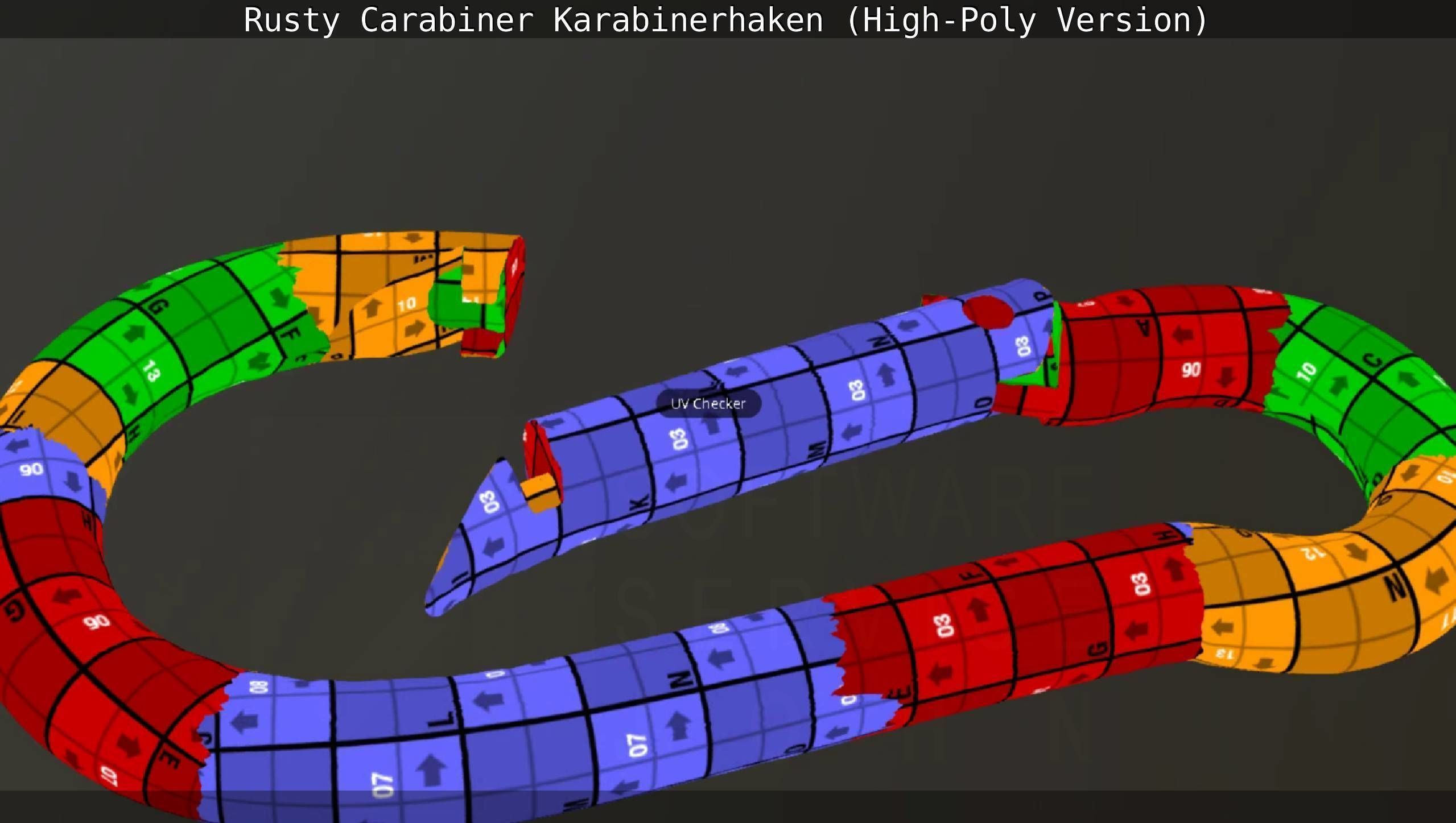 Rusty Carabiner - Karabinerhaken  - High-Poly Version 3D model_129
