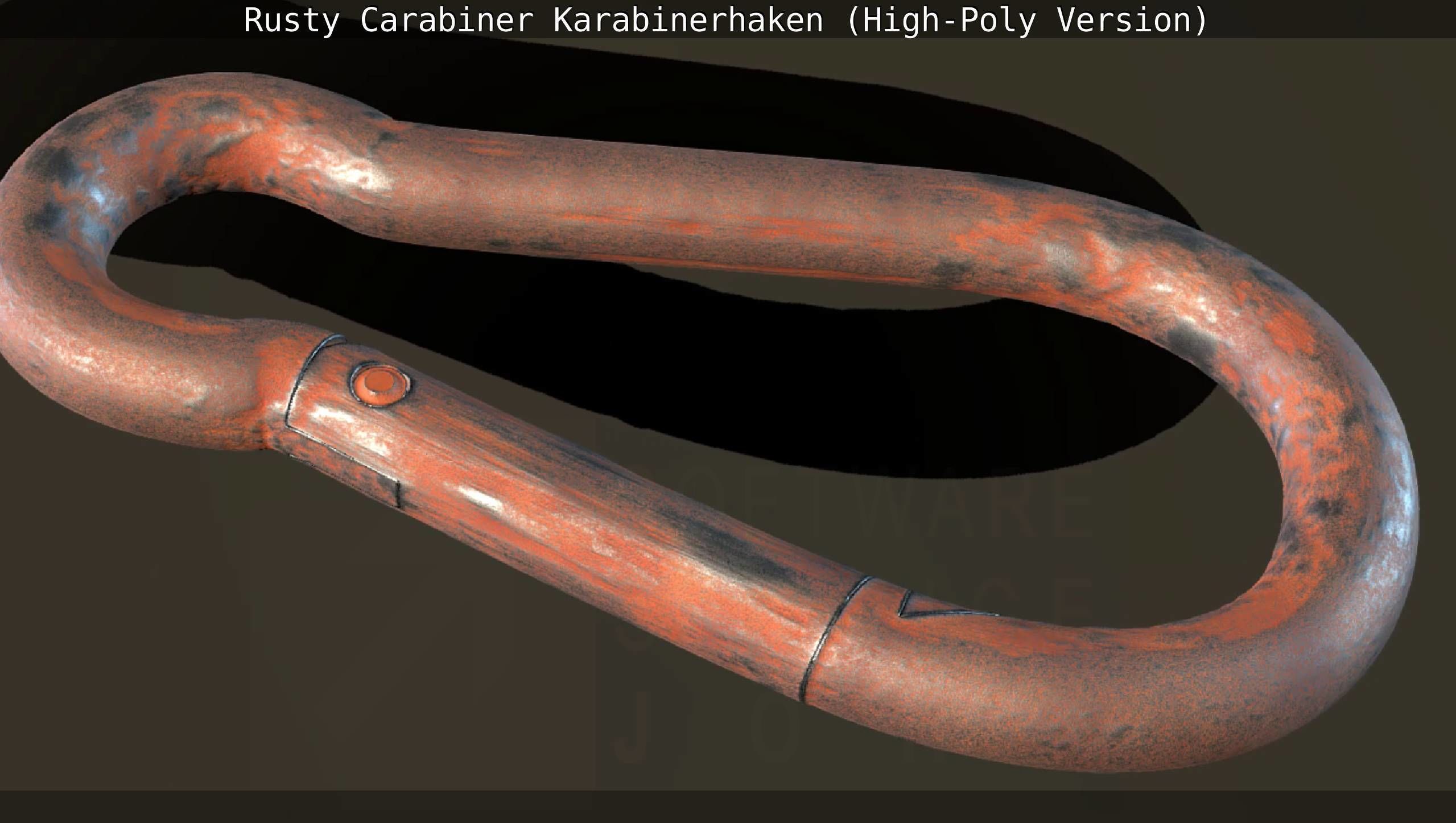 Rusty Carabiner - Karabinerhaken  - High-Poly Version 3D model_7