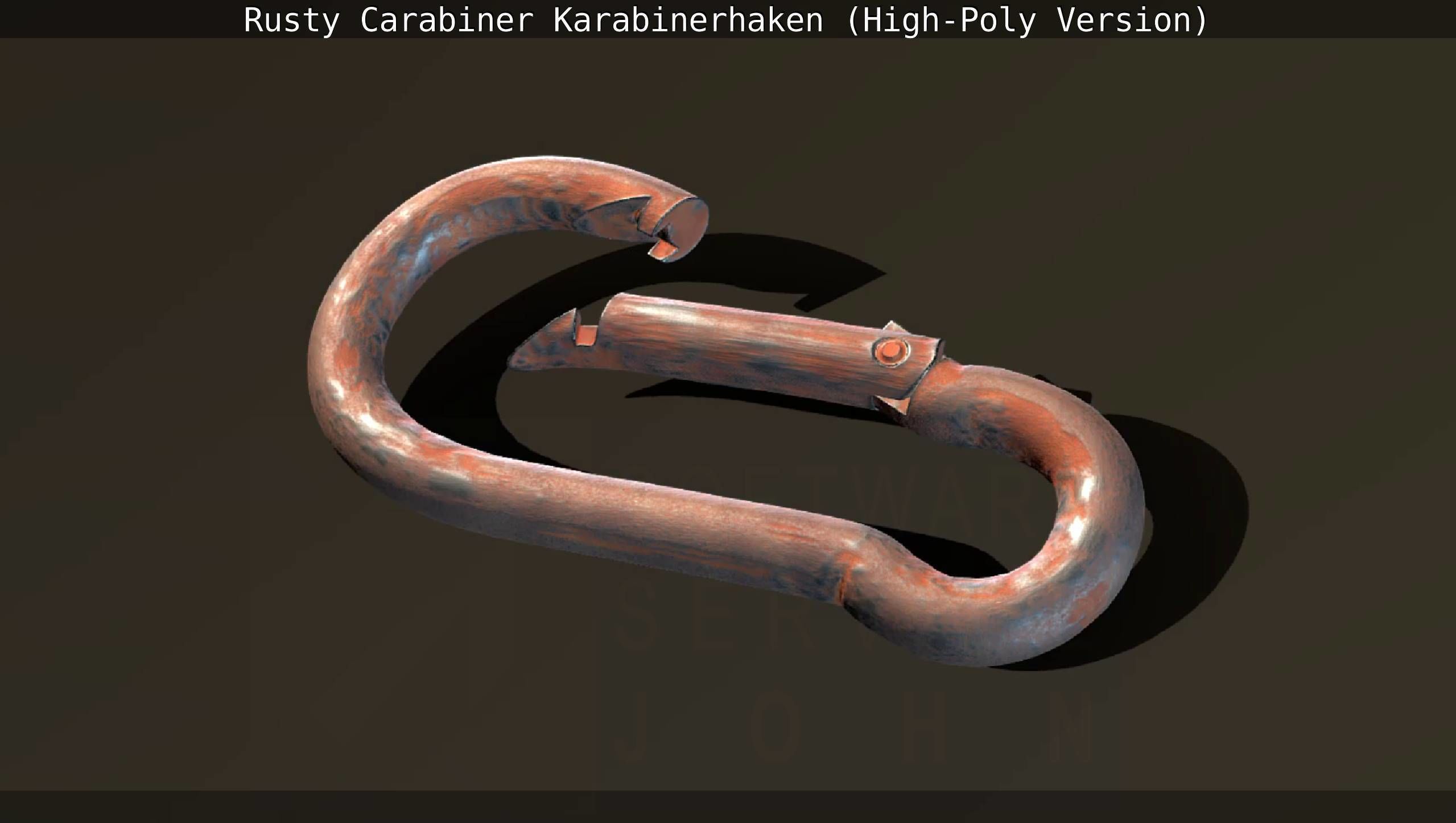 Rusty Carabiner - Karabinerhaken  - High-Poly Version 3D model_30