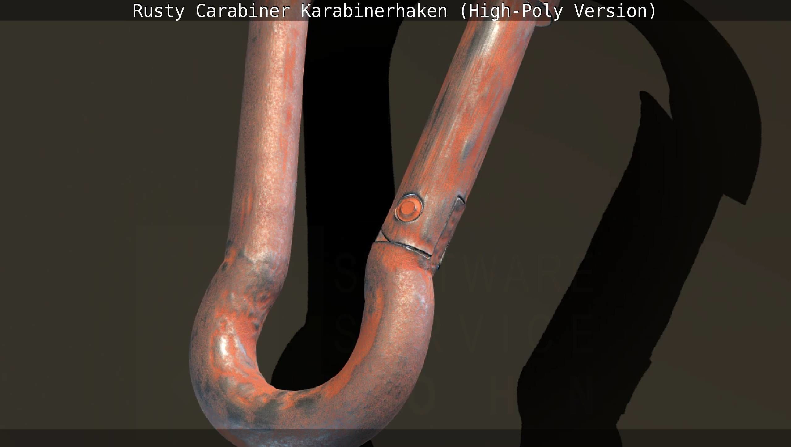Rusty Carabiner - Karabinerhaken  - High-Poly Version 3D model_64
