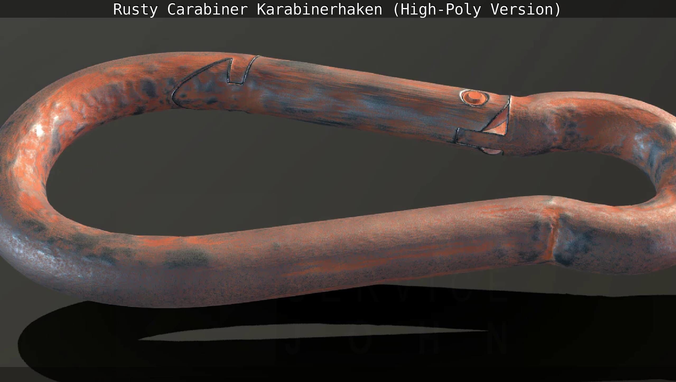 Rusty Carabiner - Karabinerhaken  - High-Poly Version 3D model_38