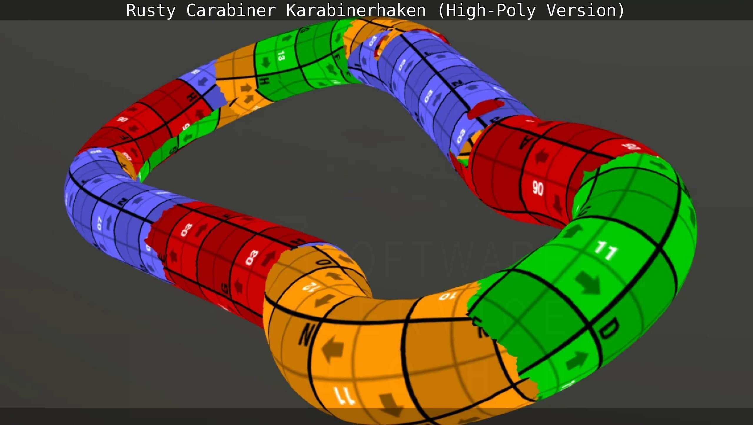Rusty Carabiner - Karabinerhaken  - High-Poly Version 3D model_26