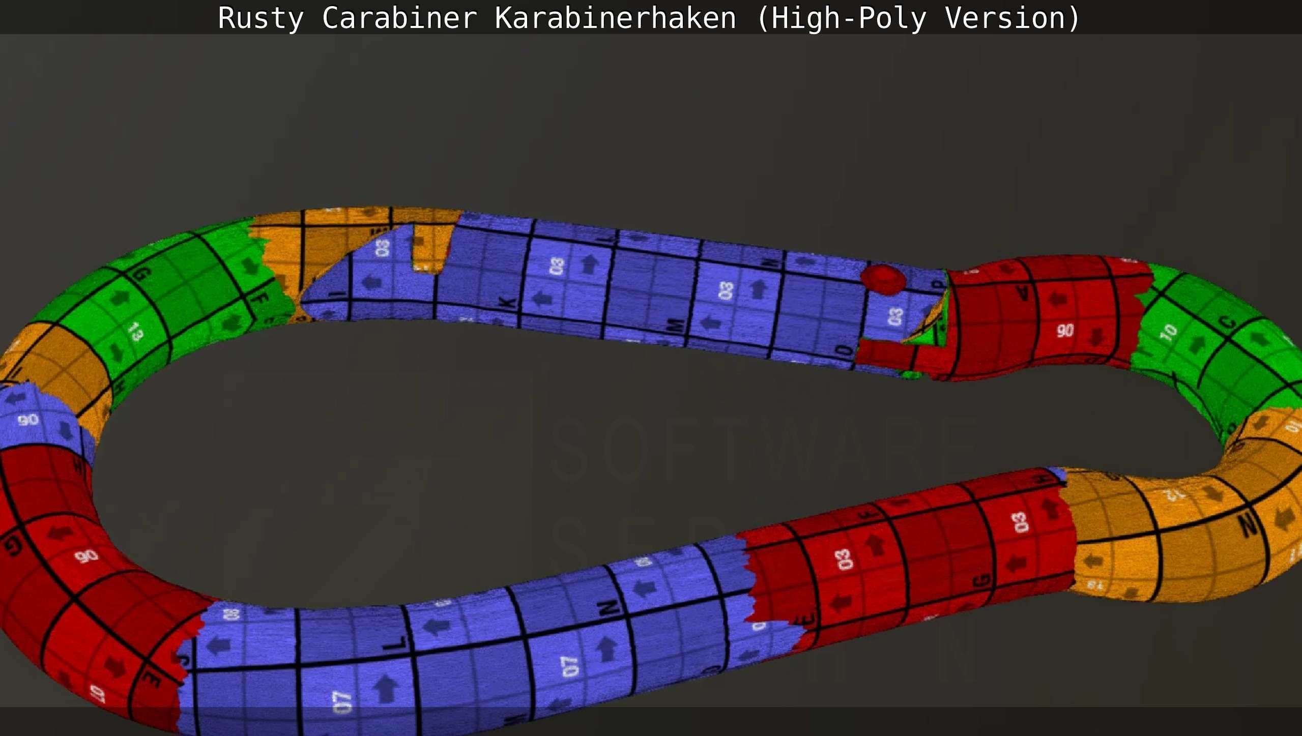 Rusty Carabiner - Karabinerhaken  - High-Poly Version 3D model_128