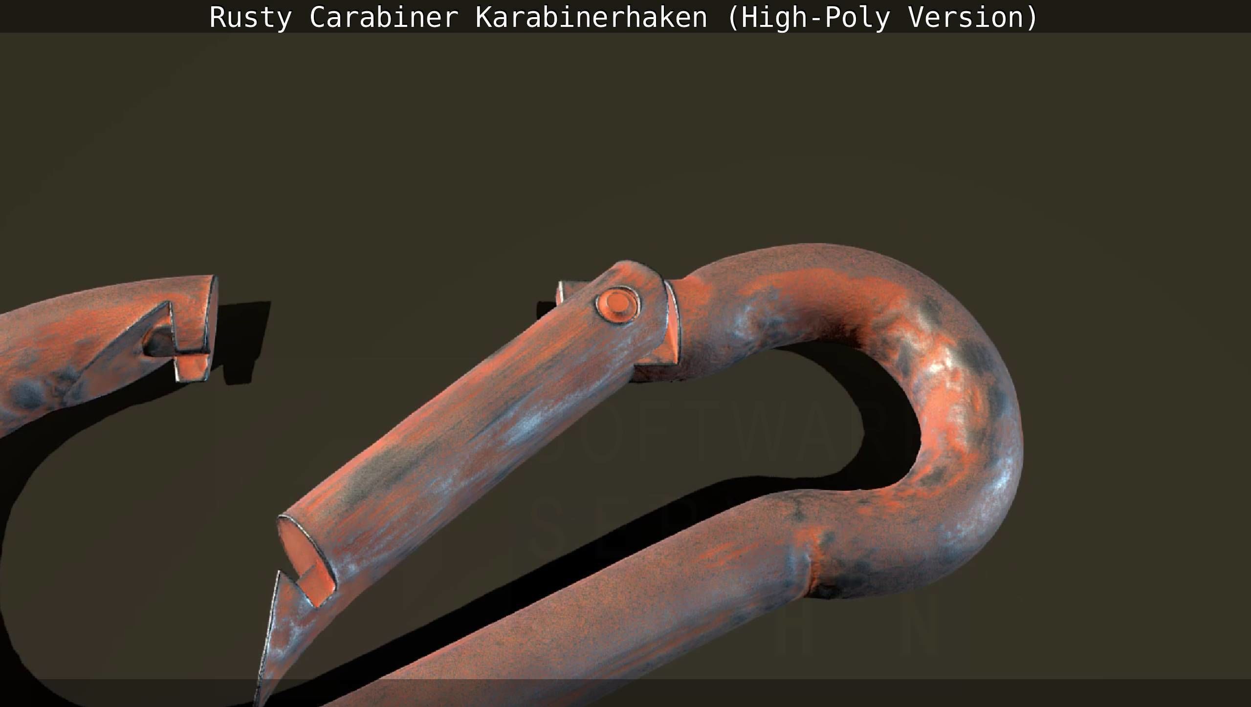 Rusty Carabiner - Karabinerhaken  - High-Poly Version 3D model_71