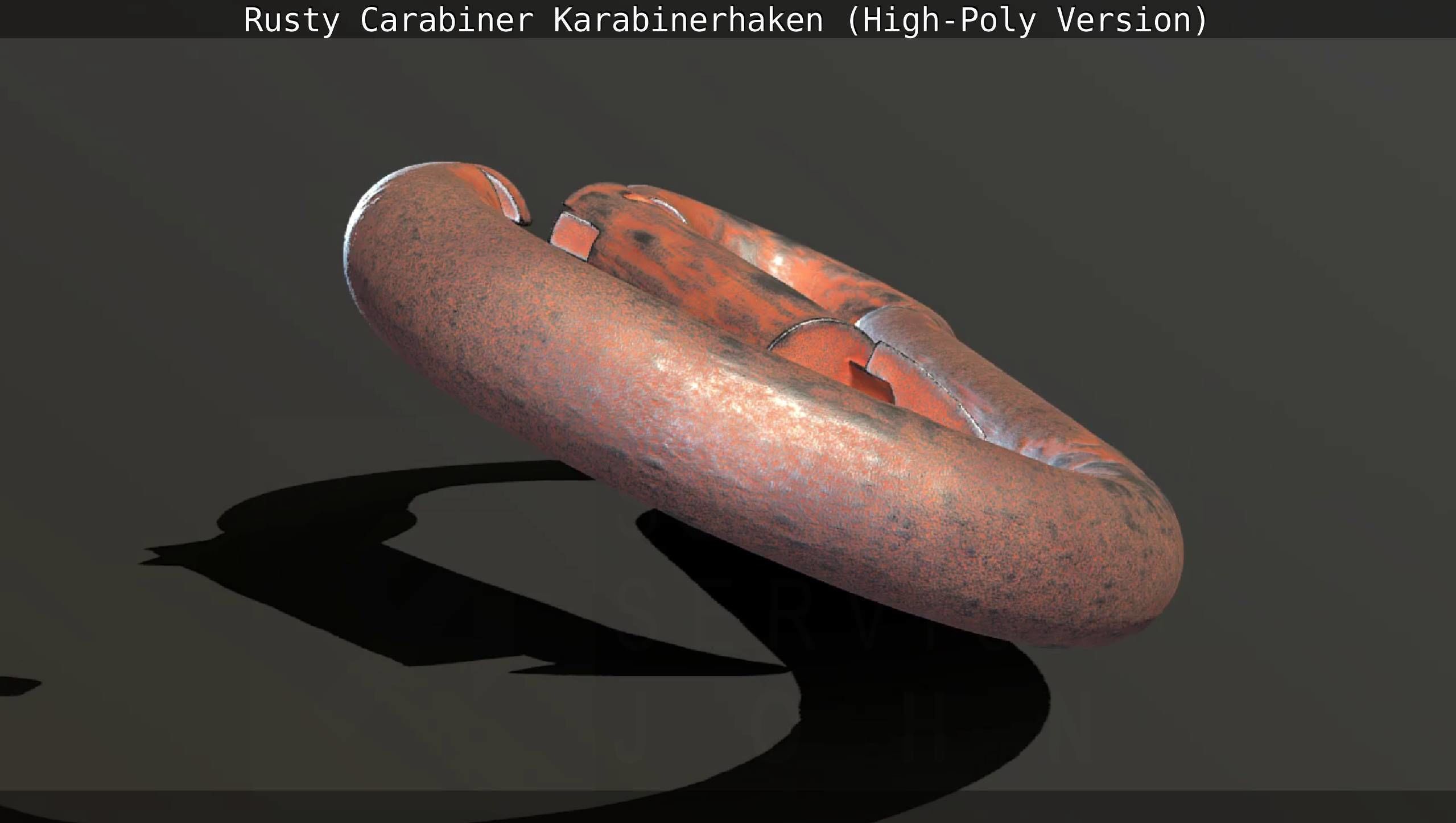 Rusty Carabiner - Karabinerhaken  - High-Poly Version 3D model_32