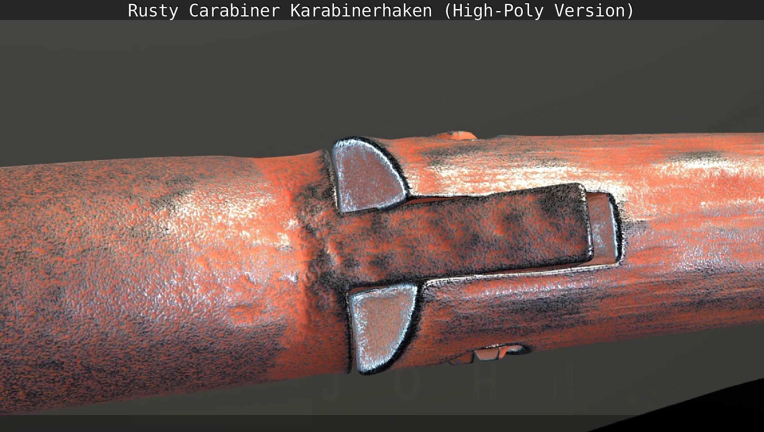 Rusty Carabiner - Karabinerhaken  - High-Poly Version 3D model_59