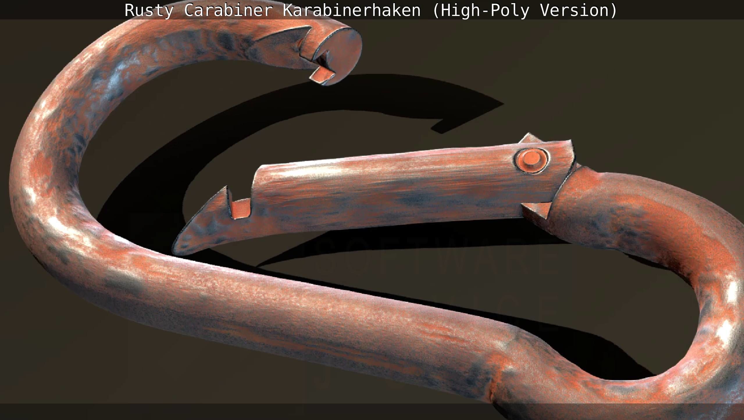 Rusty Carabiner - Karabinerhaken  - High-Poly Version 3D model_143
