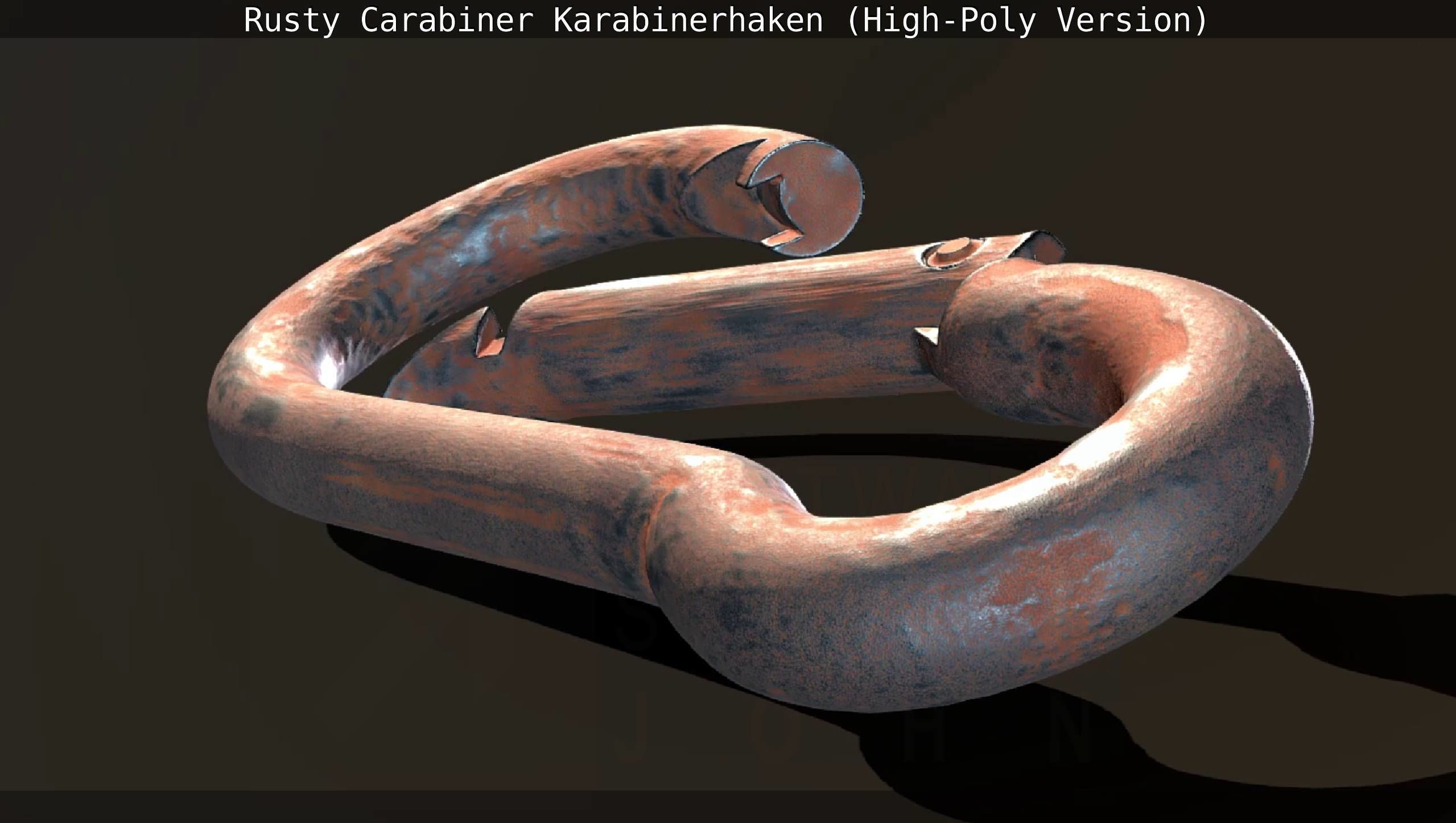 Rusty Carabiner - Karabinerhaken  - High-Poly Version 3D model_41