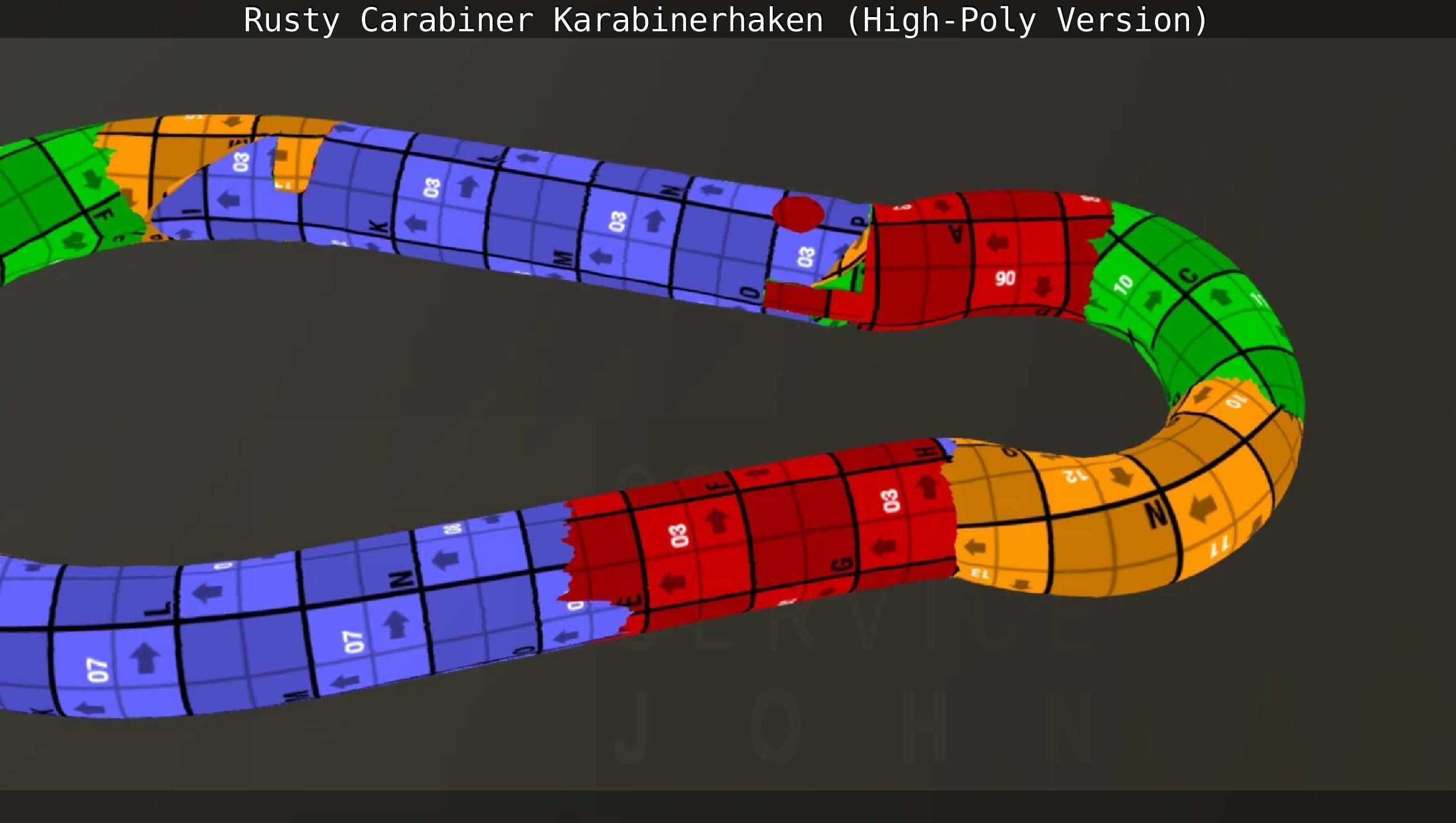 Rusty Carabiner - Karabinerhaken  - High-Poly Version 3D model_100