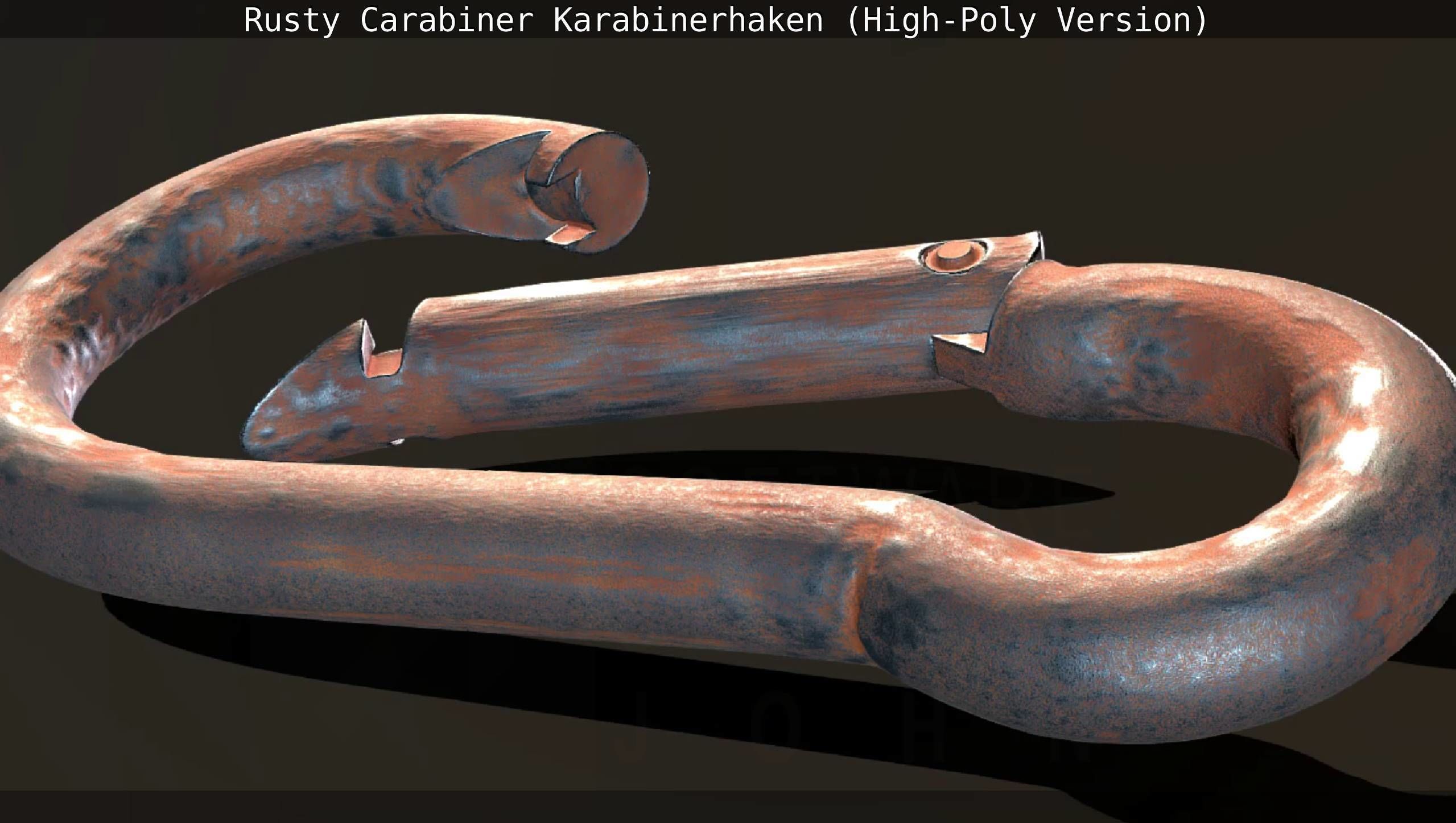 Rusty Carabiner - Karabinerhaken  - High-Poly Version 3D model_148
