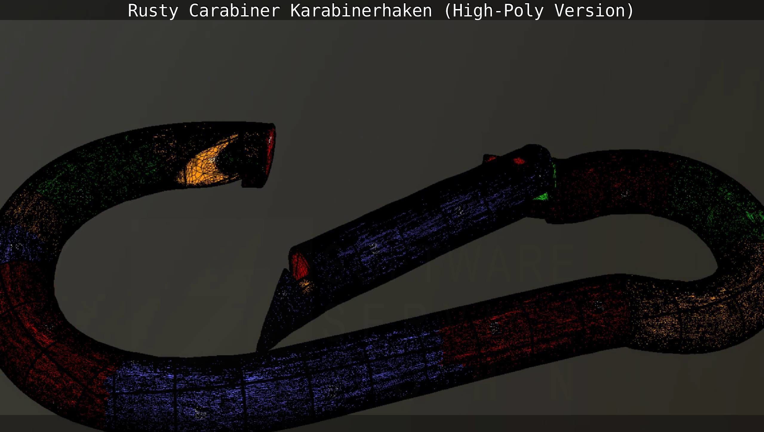 Rusty Carabiner - Karabinerhaken  - High-Poly Version 3D model_123