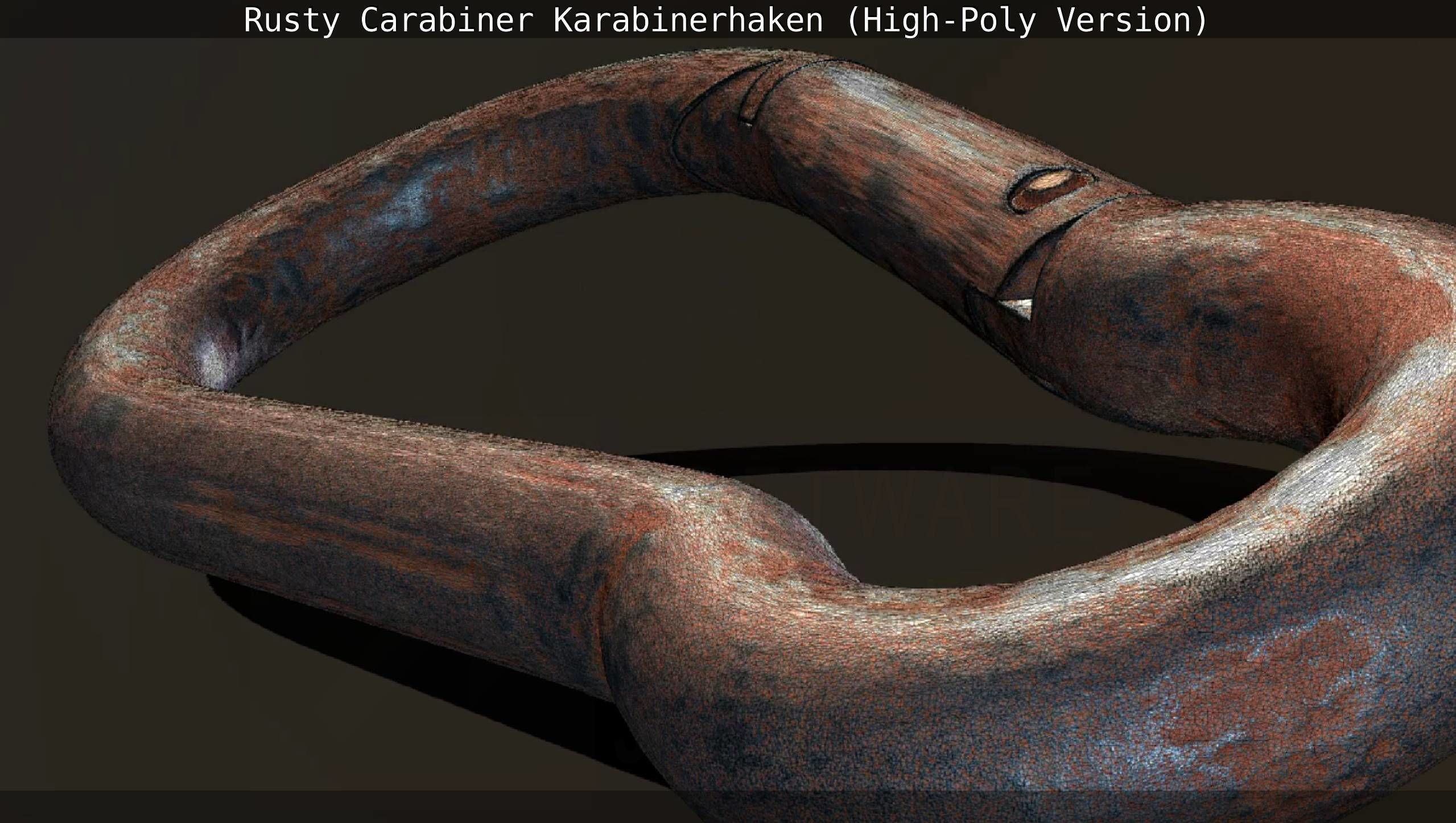 Rusty Carabiner - Karabinerhaken  - High-Poly Version 3D model_13