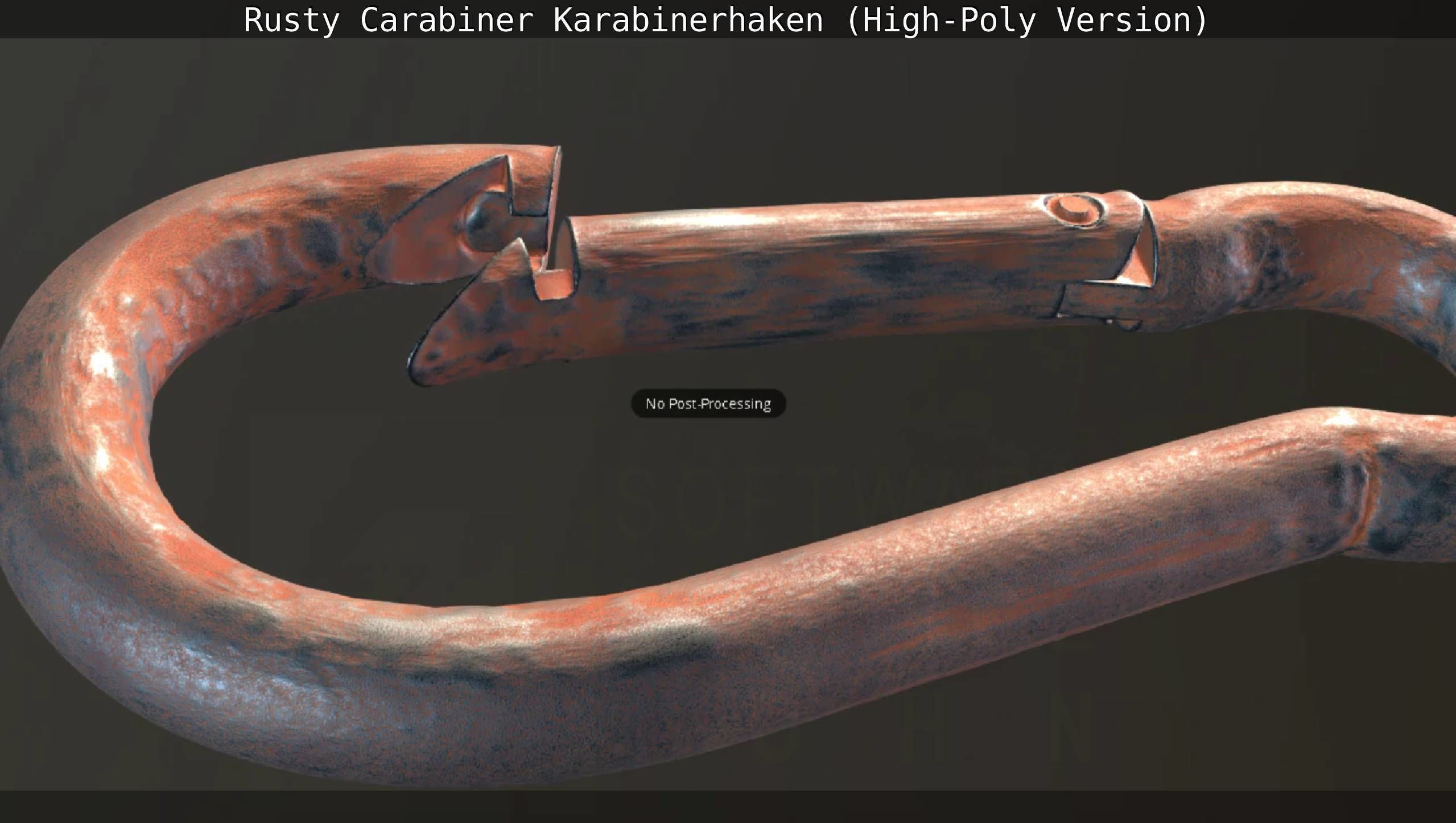 Rusty Carabiner - Karabinerhaken  - High-Poly Version 3D model_93