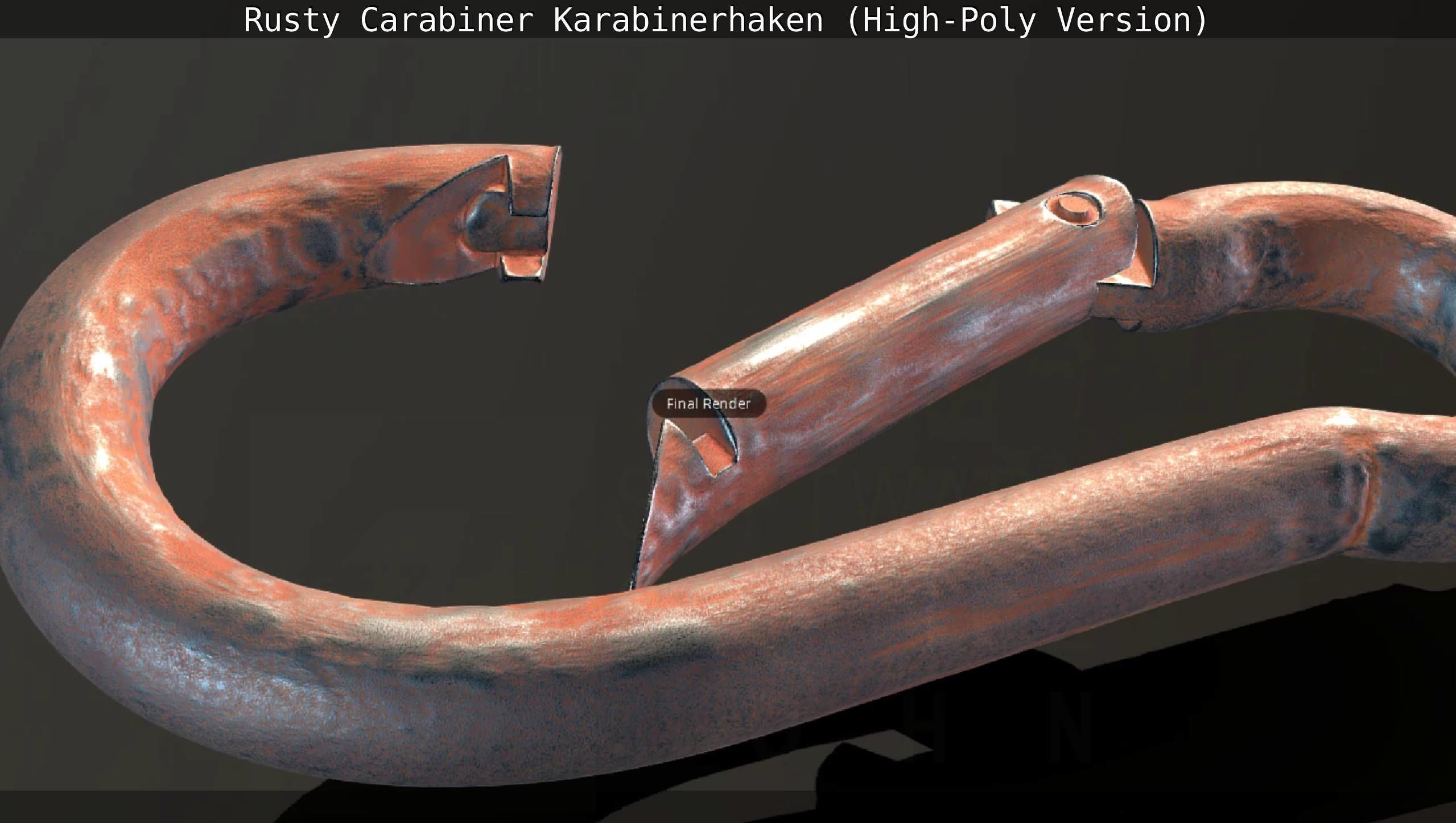 Rusty Carabiner - Karabinerhaken  - High-Poly Version 3D model_55