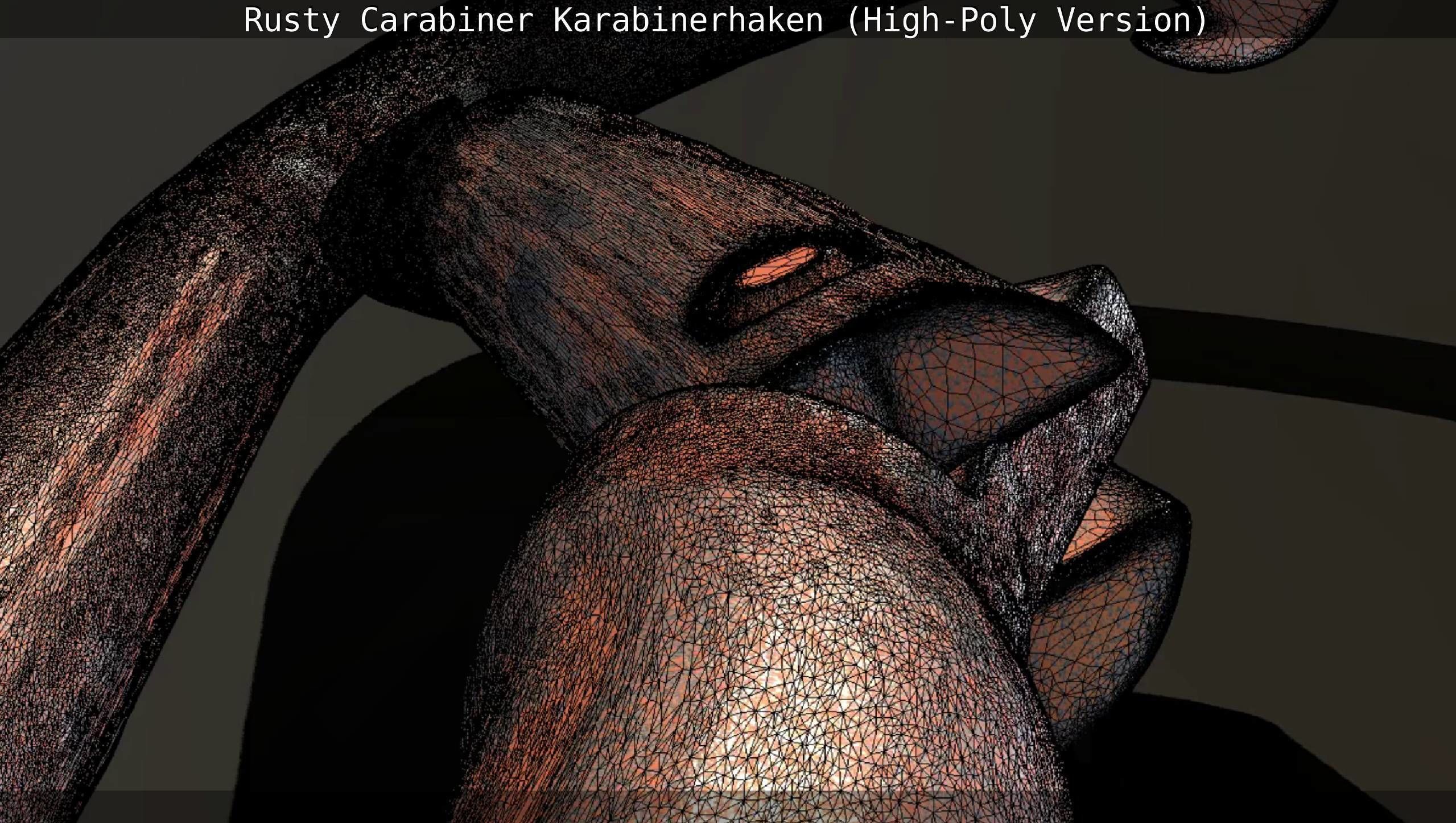 Rusty Carabiner - Karabinerhaken  - High-Poly Version 3D model_14