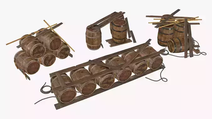 Wooden Storage Assets Collection 01 