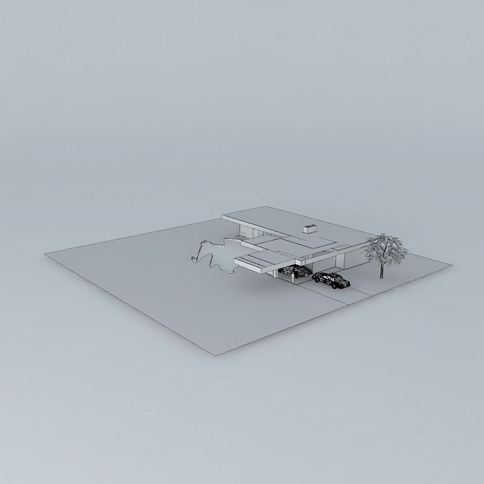 Modern House Free 3D model_3