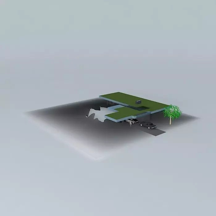 Modern House Free 3D model_0