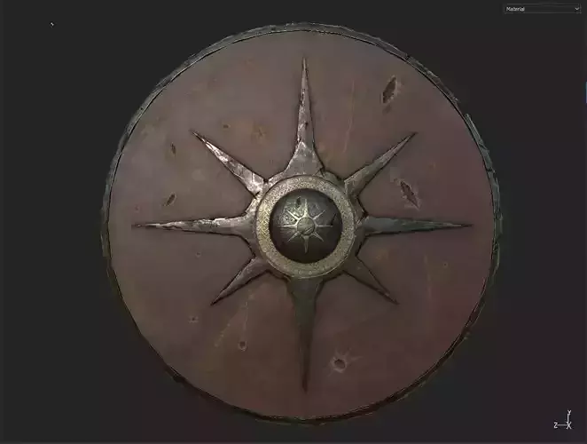Viking historical leather-covered shield