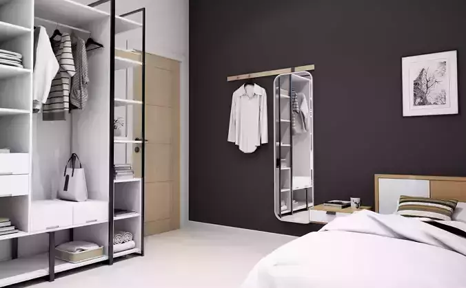 APARTMENT INTERIOR - BEDROOM 2 AND 3 3D model