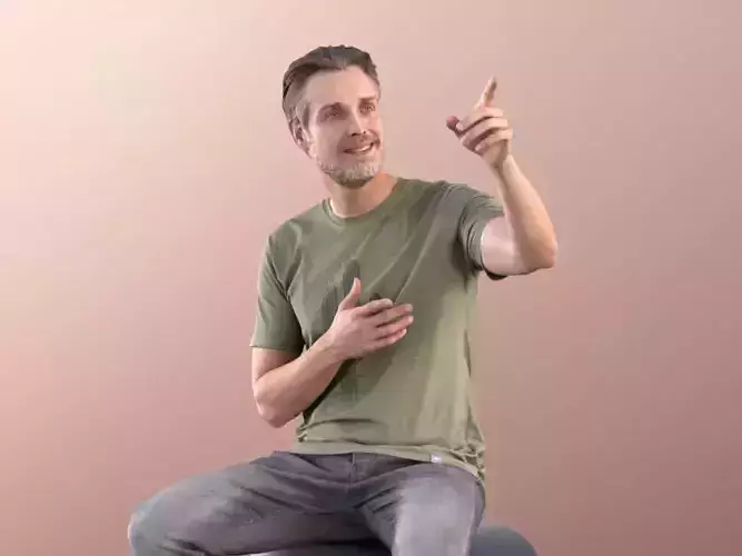 Will 10836 - Sitting Casual Guy Low-poly 3D model