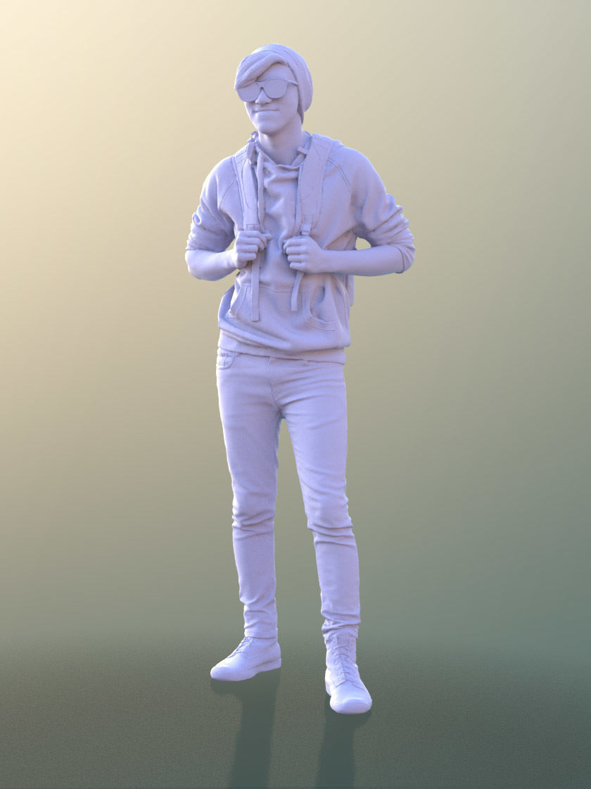 Clark 10747 - Standing Casual Guy Low-poly 3D model_3