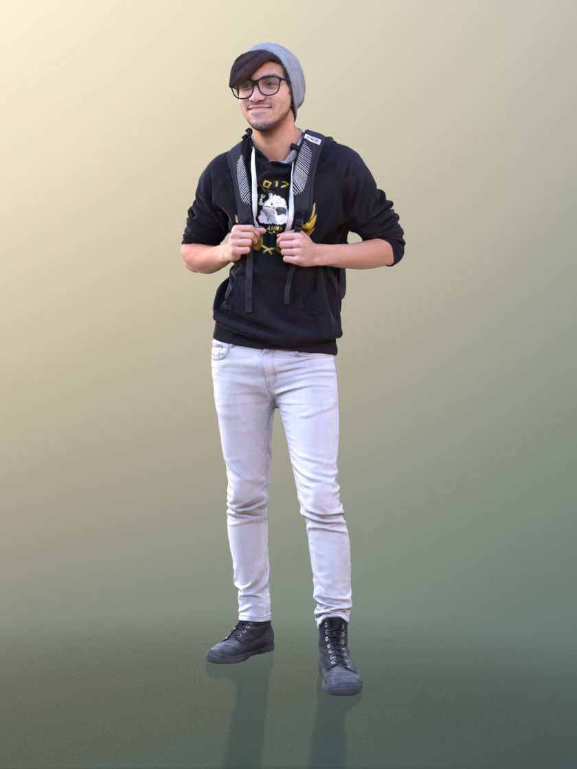 Clark 10747 - Standing Casual Guy Low-poly 3D model_1