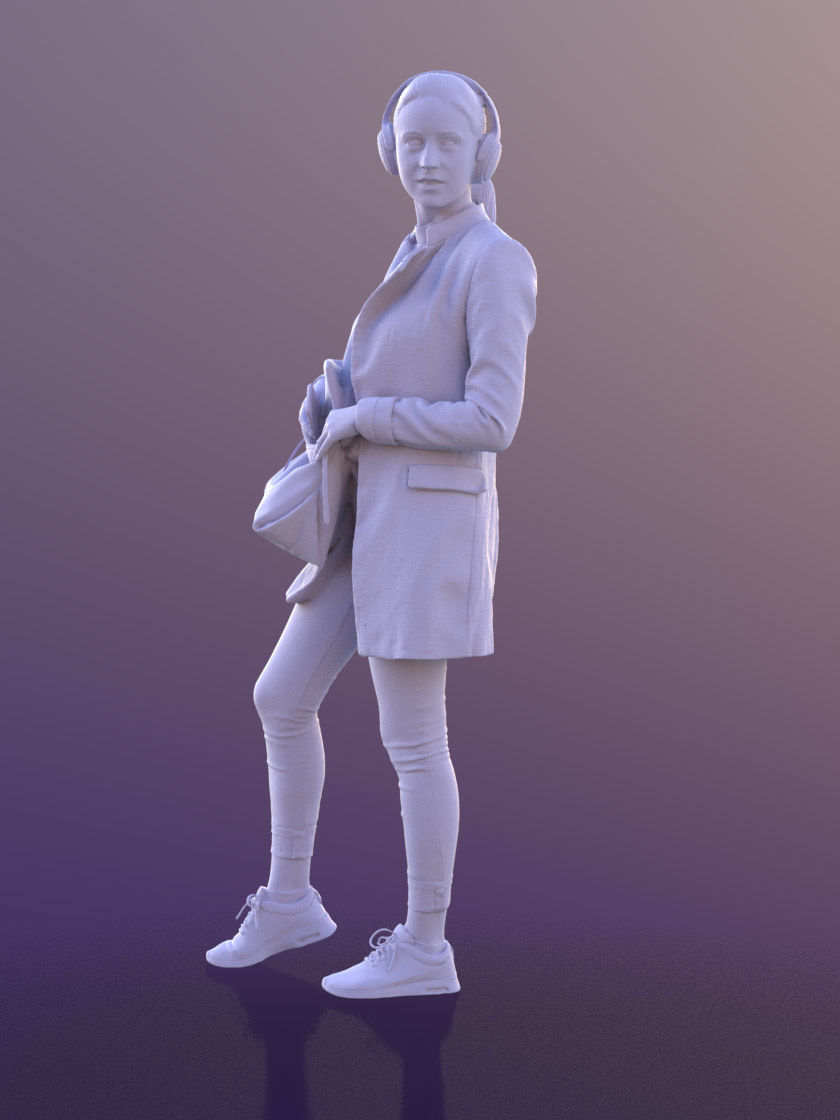 Elena 10655 - Standing Casual Girl Low-poly 3D model_3