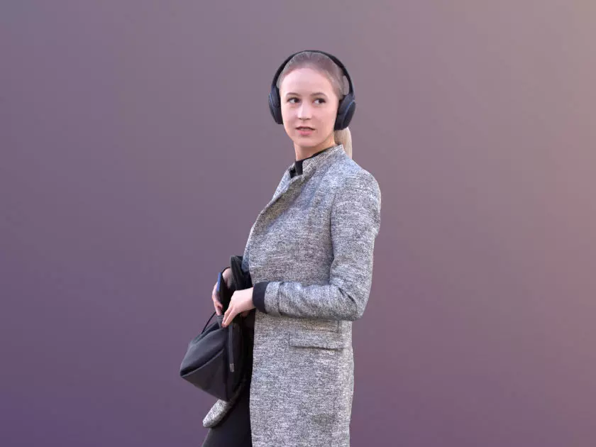 Elena 10655 - Standing Casual Girl Low-poly 3D model_0