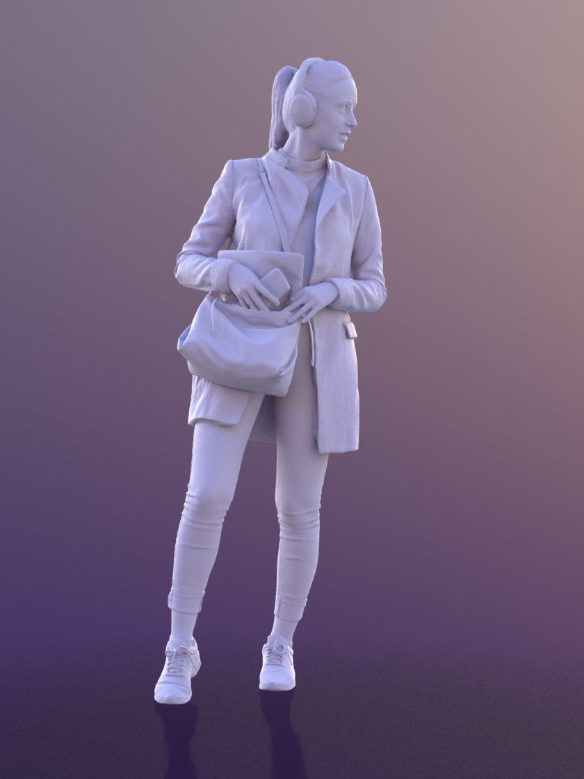 Elena 10655 - Standing Casual Girl Low-poly 3D model_4