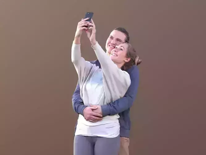 Marcel Rocio 10582 - Selfie Casual Couple Low-poly 3D model Marcel Rocio 10582 - Selfie Casual Couple Low-poly 3D model