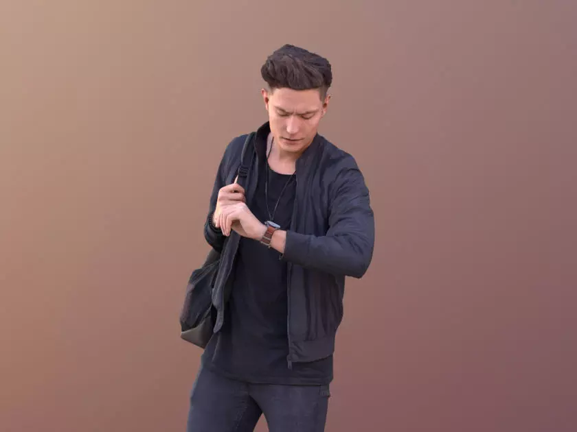 Dan 10478 - Standing Casual Guy Low-poly 3D model_0