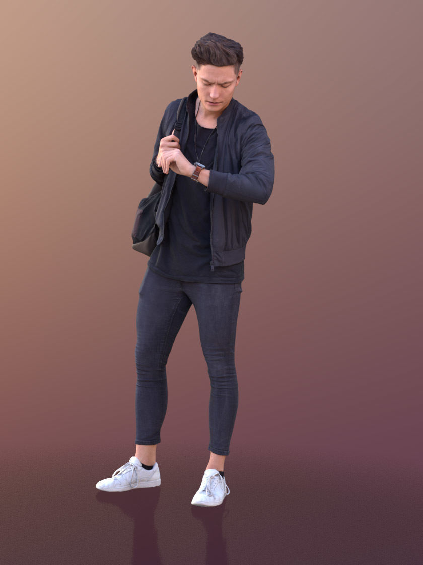 Dan 10478 - Standing Casual Guy Low-poly 3D model_1