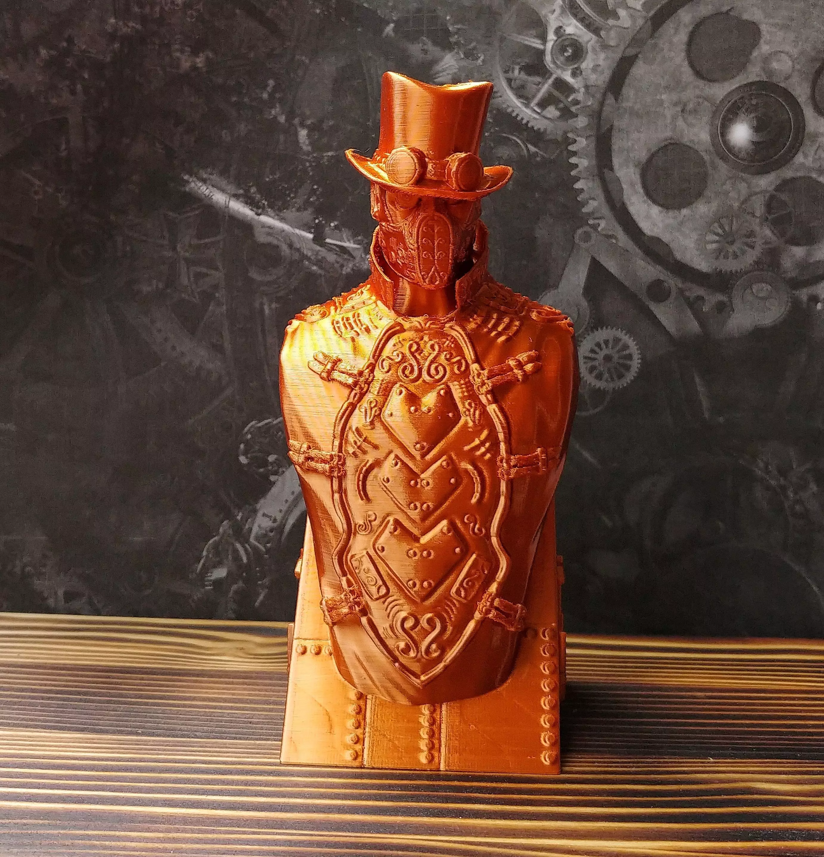 Steampunk Bust 3D print model_0
