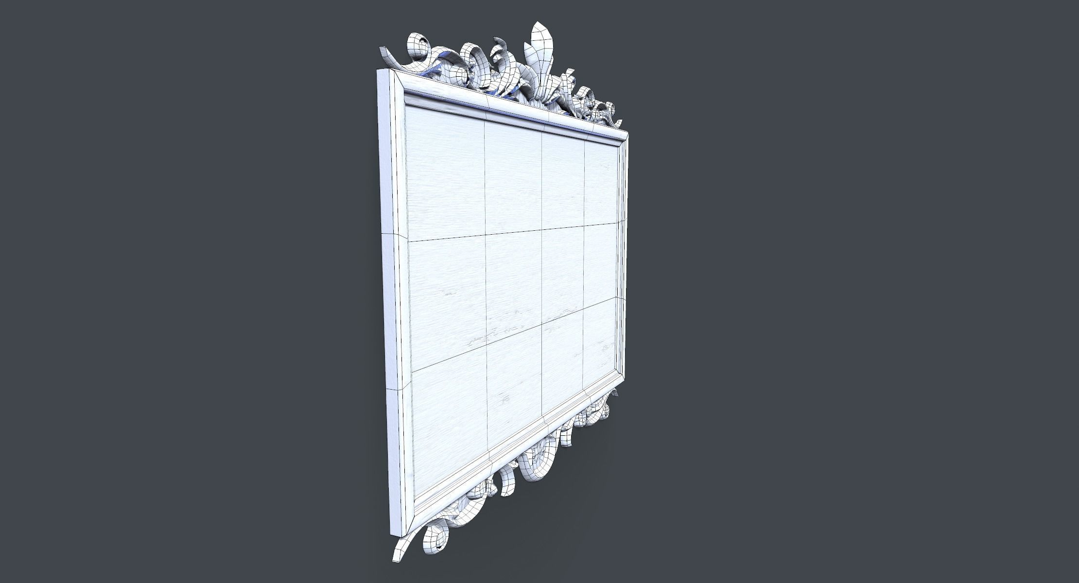 Carved Chalk Board Low-poly 3D model_4