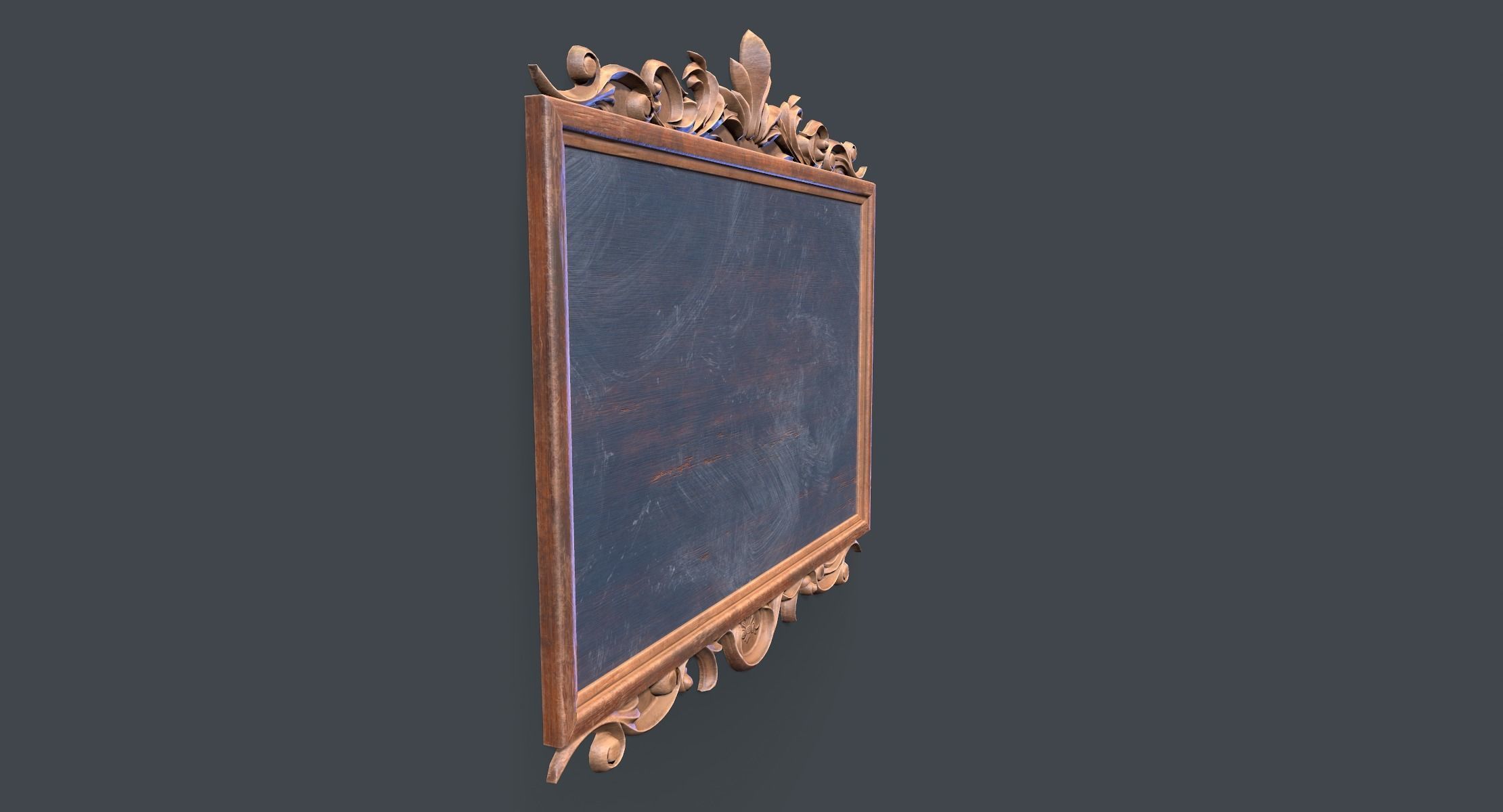 Carved Chalk Board Low-poly 3D model_3