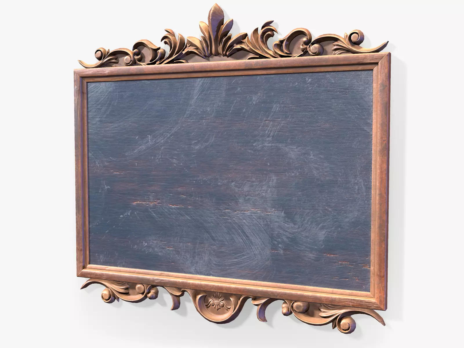 Carved Chalk Board Low-poly 3D model_0