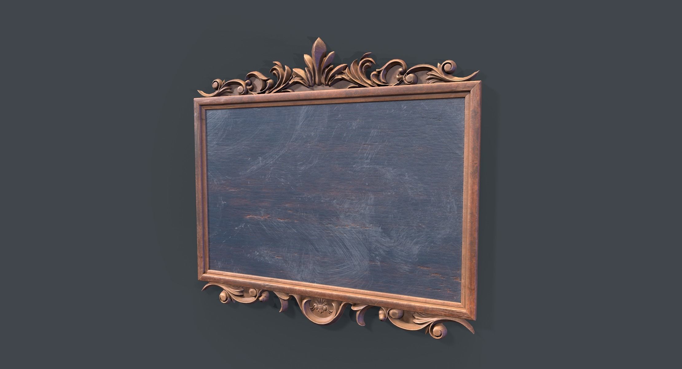 Carved Chalk Board Low-poly 3D model_1