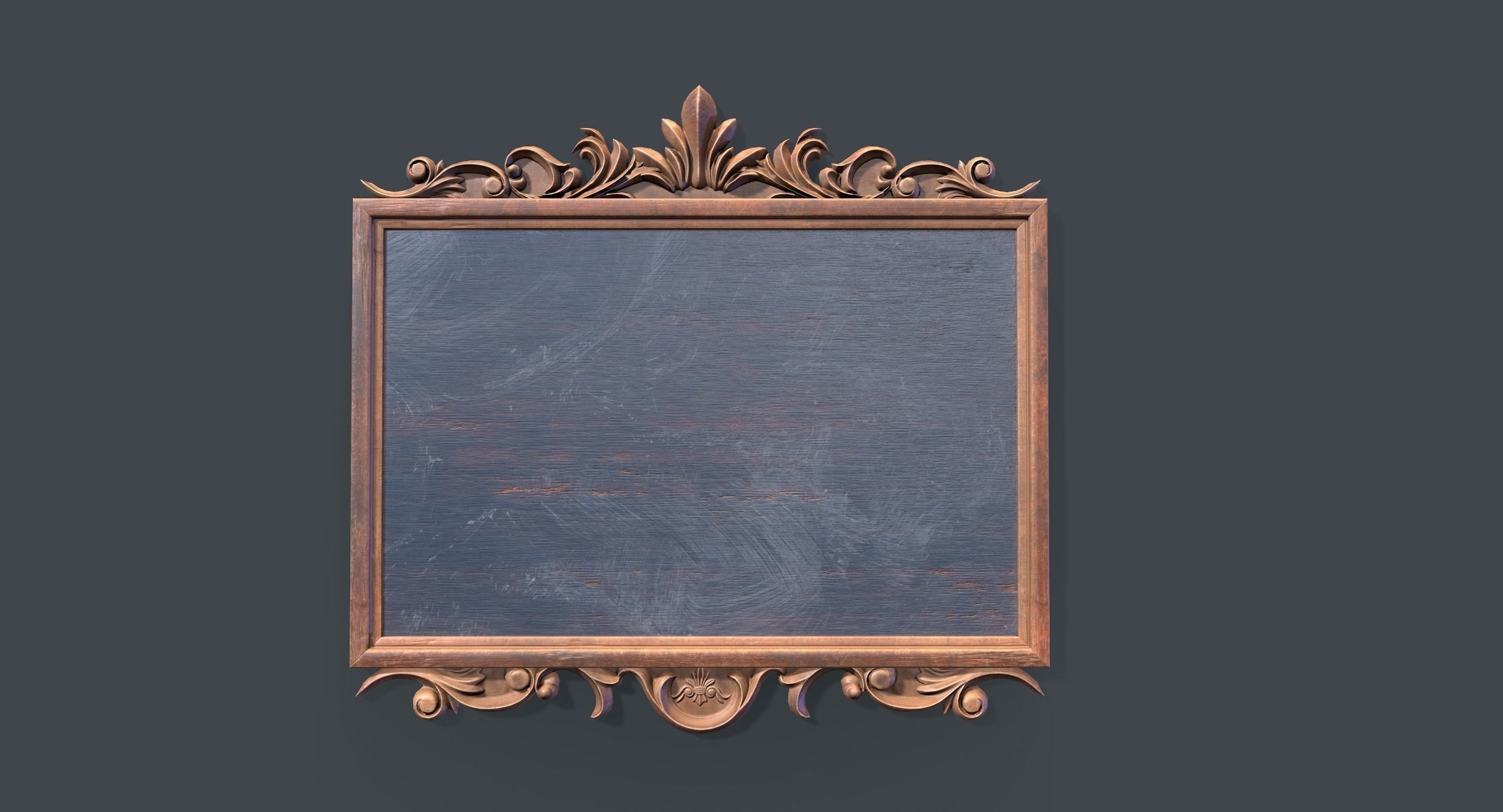 Carved Chalk Board Low-poly 3D model_2