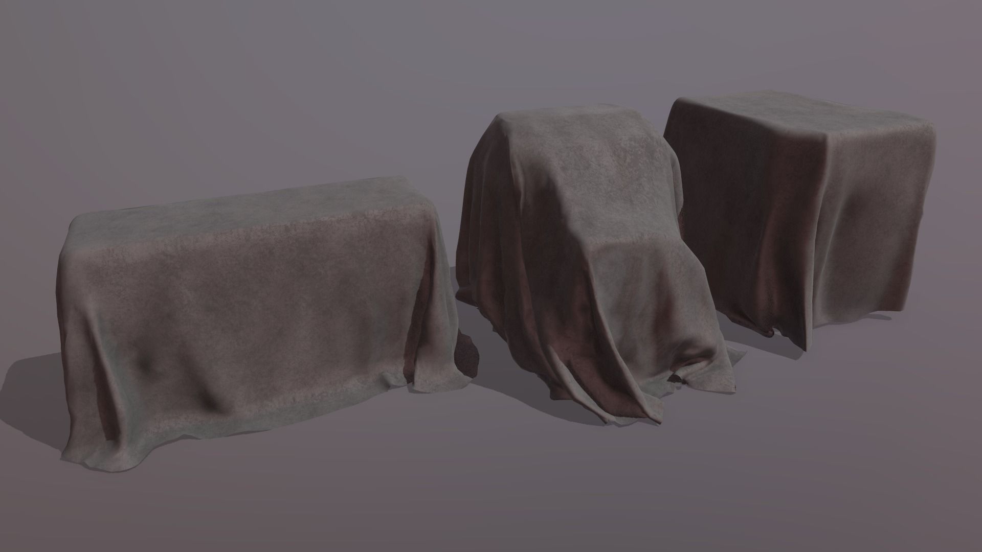 Fabric Covers Pack - Game props Low-poly 3D model_1
