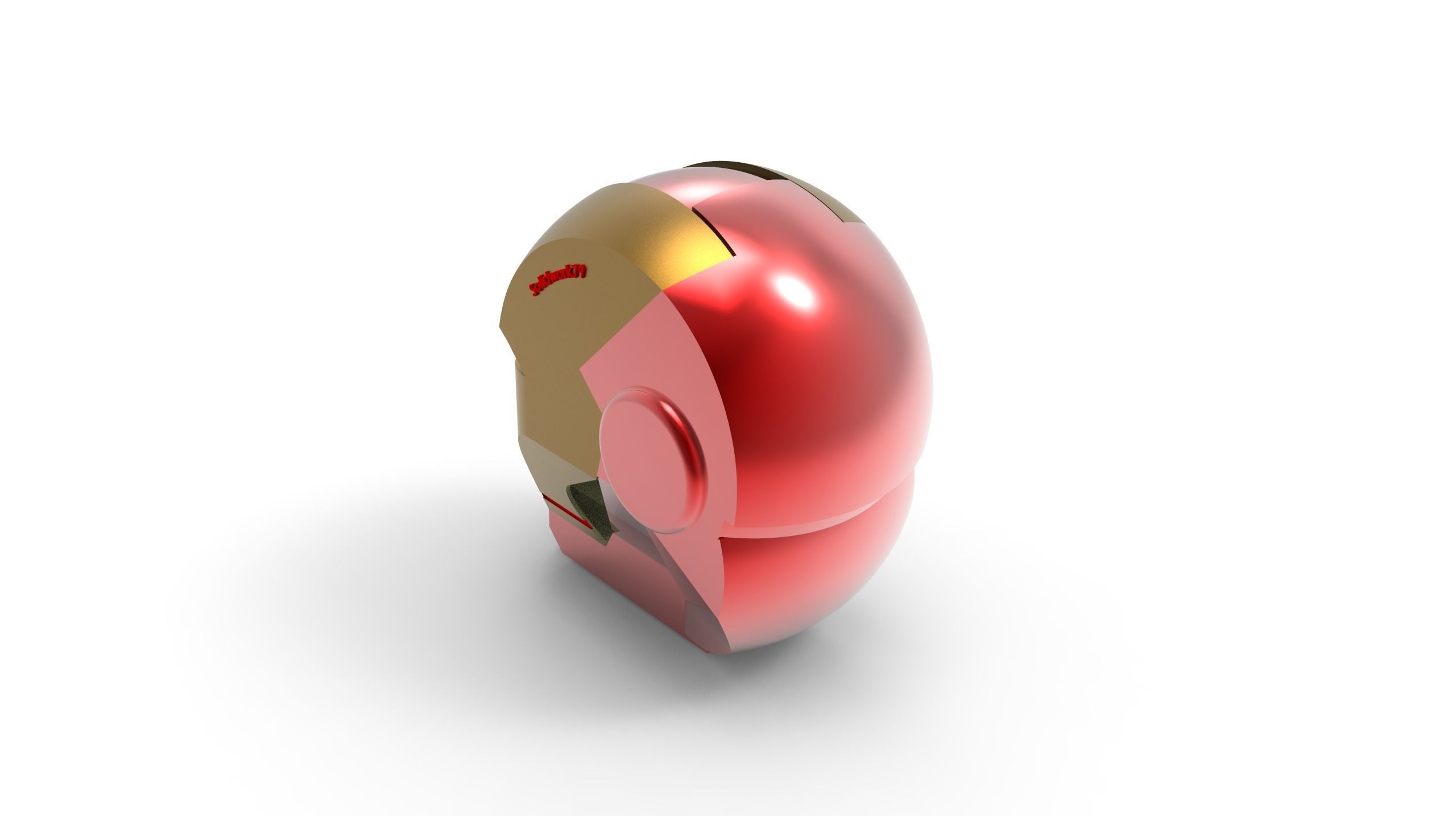 IRON MAN Helmet Helmets Robotic head 3D model_1