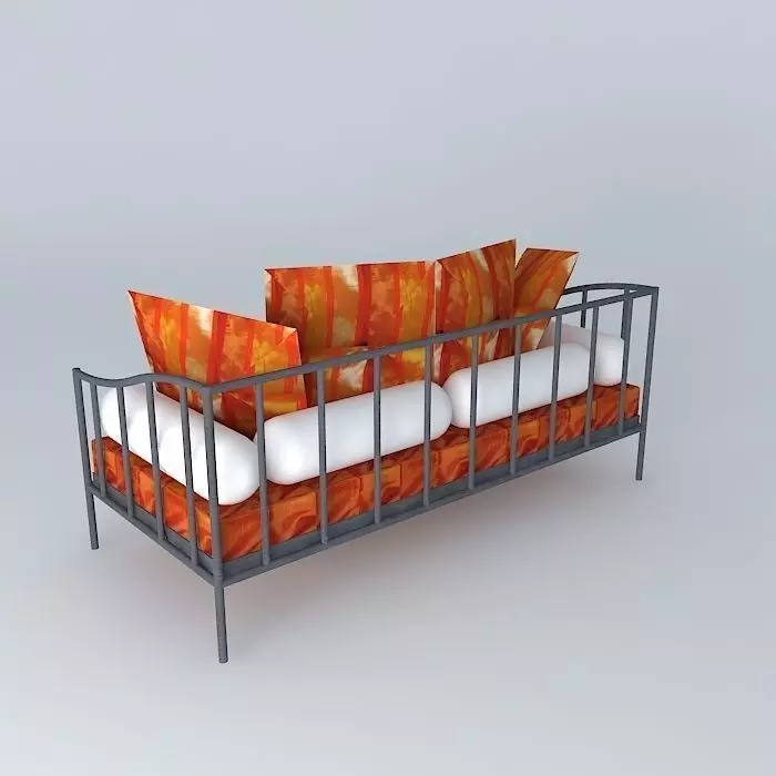 The sofa metalique final frame Free 3D model