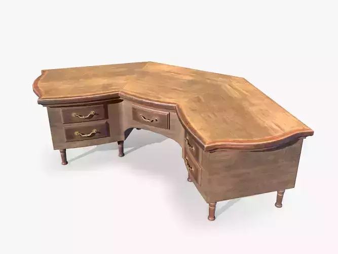 Corner Study Table lowpoly Low-poly 3D model