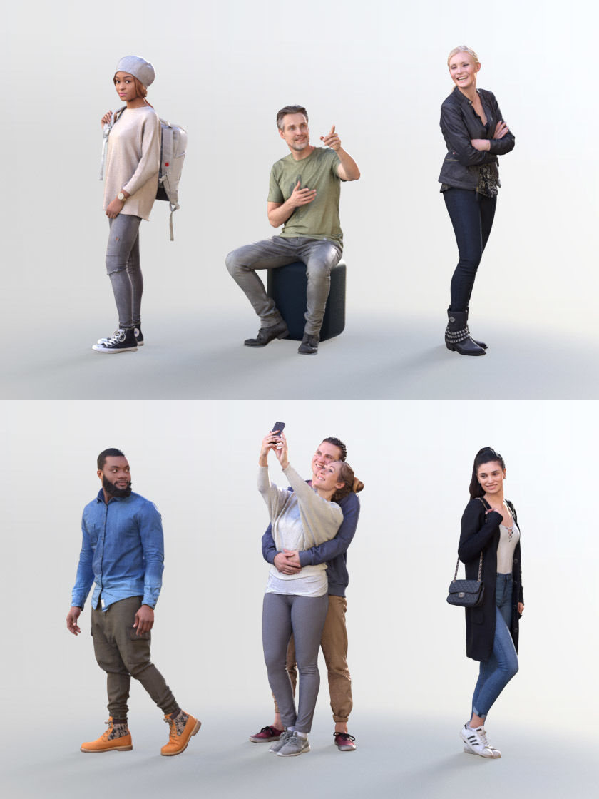 1003 Casual Bundle 02 3D Model Collection_4