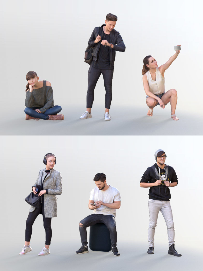 1003 Casual Bundle 02 3D Model Collection_3