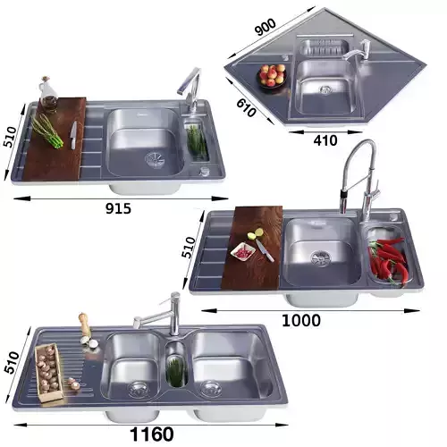 Kitchen Sinks 3D model