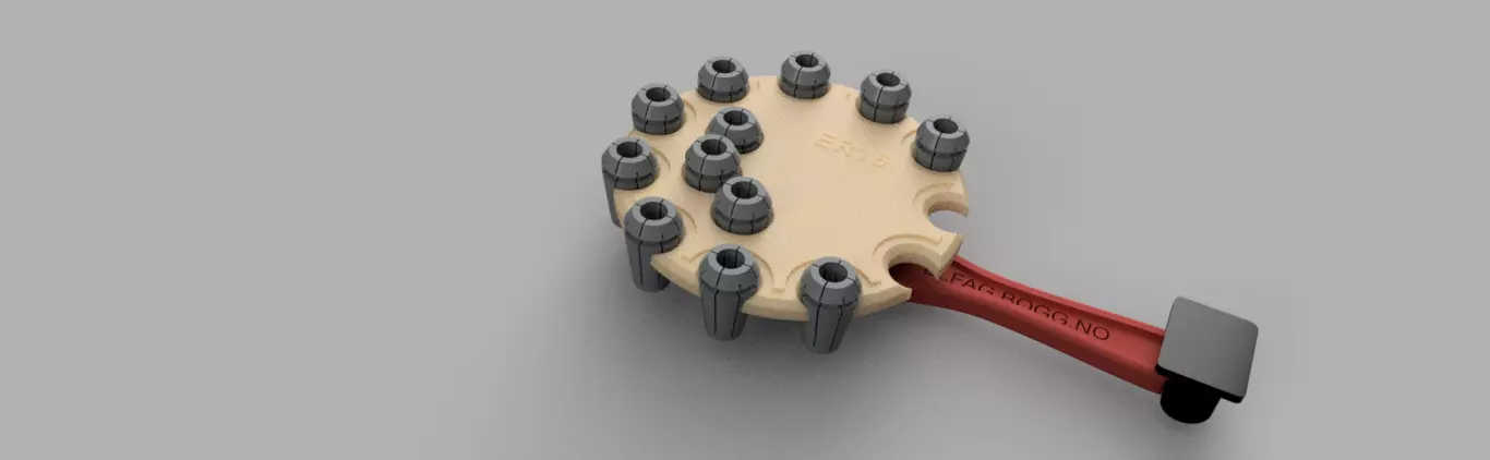 ER16 collet wall holder 3D print model