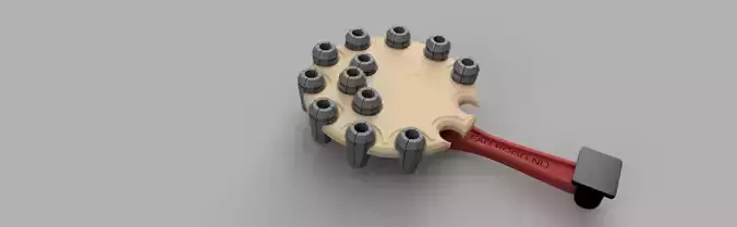 ER16 collet wall holder 3D print model