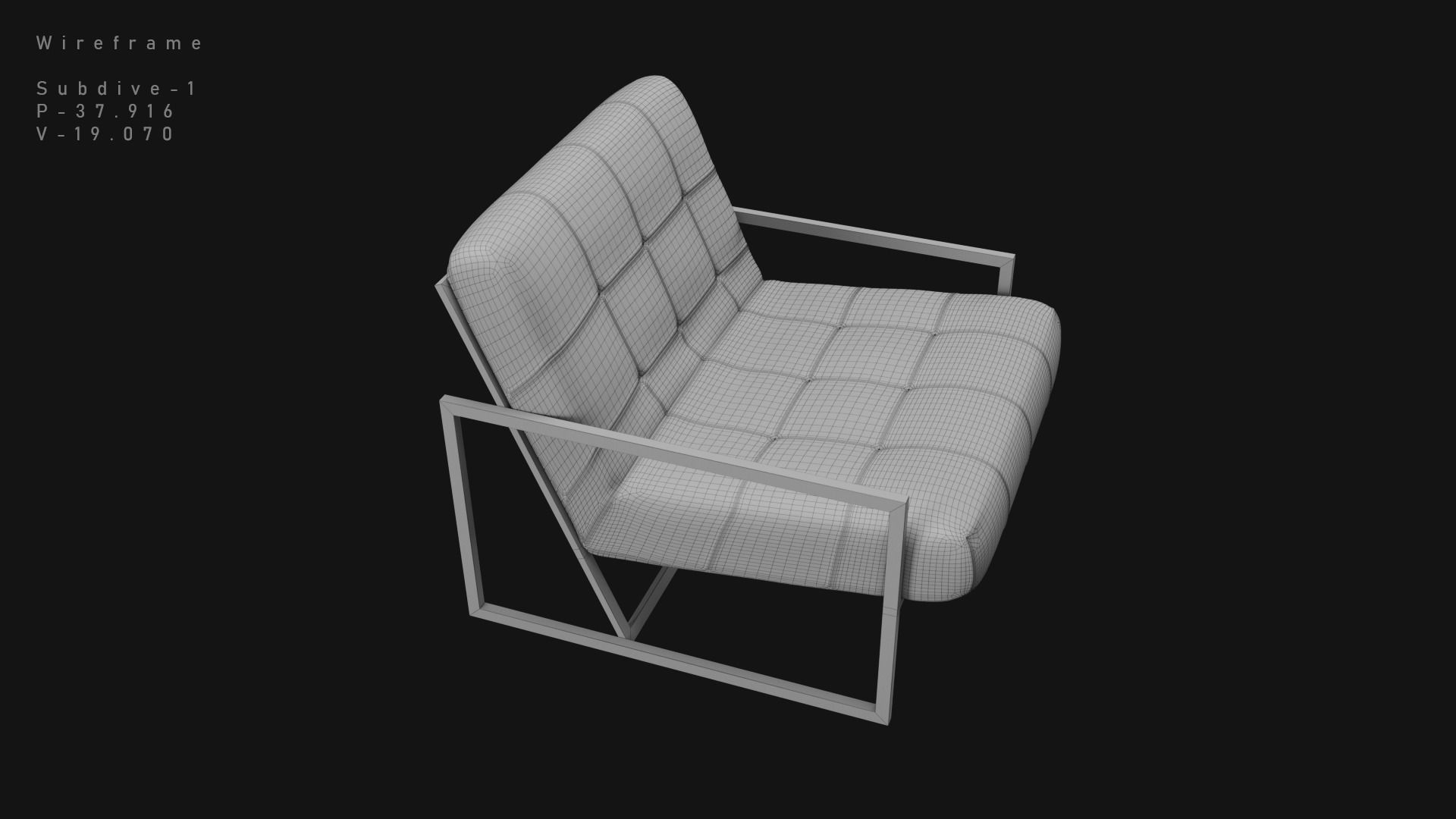 Goldfinger Lounge Chair PBR  Low-poly 3D model_11