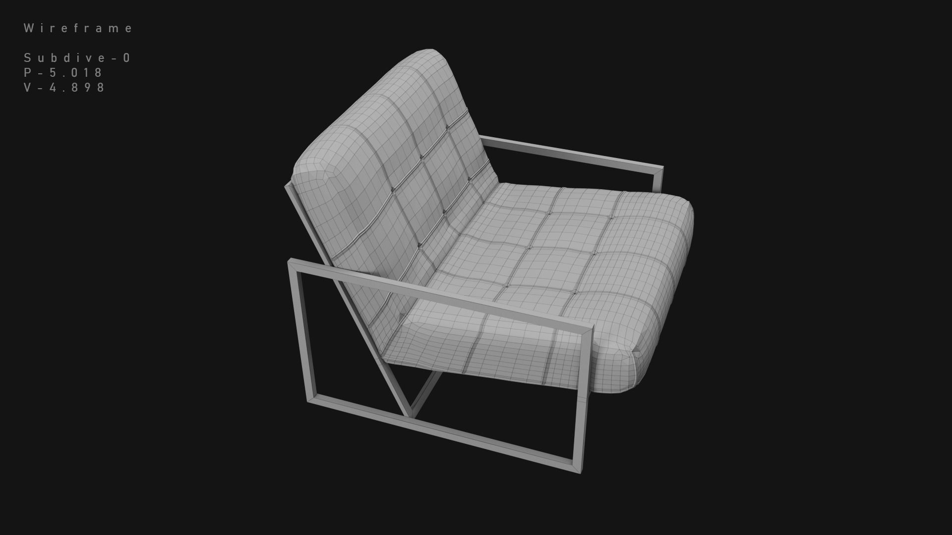 Goldfinger Lounge Chair PBR  Low-poly 3D model_10